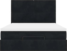 vidaXL Οθωμανικό κρεβάτι με στρώματα Μαύρο 140x190cm Βελούδο