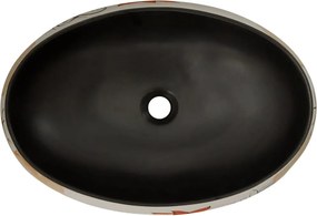 vidaXL Νιπτήρας Οβάλ Πολύχρωμος 59 x 40 x 15 εκ. Κεραμικός