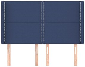 Κεφαλάρι με Πτερύγια Μπλε 147x16x118/128 εκ. Υφασμάτινο 3119444