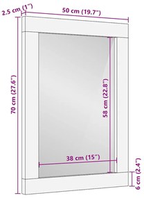 Καθρέφτης μπάνιου 50x3x70 cm από μασίφ ξύλο Mango - Καφέ