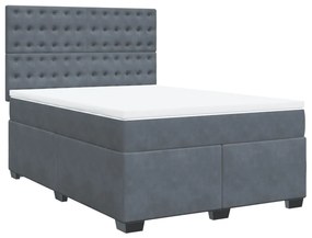 ΚΡΕΒΑΤΙ BOXSPRING ΜΕ ΣΤΡΩΜΑ ΣΚΟΥΡΟ ΓΚΡΙ 140X200 ΕΚ. ΒΕΛΟΥΔΙΝΟ 3290943