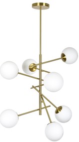 SE 110-7 PRATO PENDANT BRASS GOLD WITH 7 OPAL GLASSES Φ15 Γ4