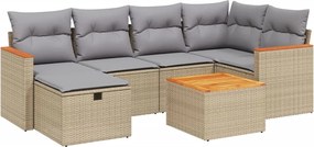 vidaXL Patio Sofa Set 6 τμχ. 6-θέσια Μπεζ και Γκρι