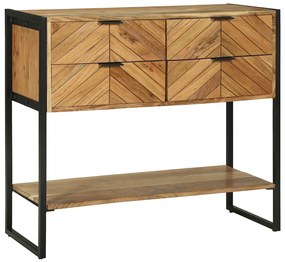 vidaXL Τραπέζι κονσόλας με ράφι Καφέ 90 x 35 x 80 εκ Μασίφ ξύλο μάνγκο