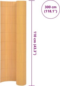 vidaXL Περίφραξη Κήπου Διπλής Όψης Κίτρινη 110 x 300 εκ.