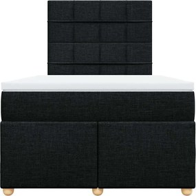 vidaXL Κρεβάτι Boxspring με Στρώμα Μαύρο 120x200 εκ. Υφασμάτινο