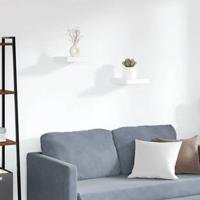 vidaXL Ράφια Τοίχου 2 τεμ. Άσπρα 23x23,5x3,8 εκ. MDF
