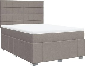 vidaXL Κρεβάτι Boxspring με Στρώμα Taupe 160x200 εκ. Υφασμάτινο