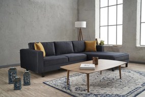 Corner Sofa Kale Velvet Right - Anthracite Anthracite