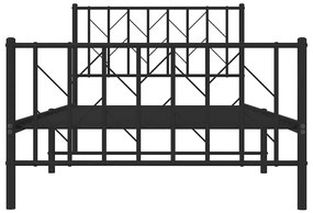 vidaXL Πλαίσιο Κρεβατιού με Κεφαλάρι&amp;Ποδαρικό Μαύρο 100x200εκ. Μέταλλο
