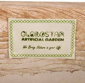 GloboStar® Artificial Garden TOSCANE 20749 Επιδαπέδιο Πολυεστερικό Τσιμεντένιο Κασπώ Γλάστρα - Flower Pot Γκρι με Καφέ Μ110 x Π30 x Υ61cm