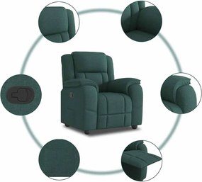 vidaXL Πολυθρόνα Ανακλινόμενη Σκούρο Πράσινο Υφασμάτινη