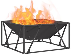 vidaXL Φωτιά Ντουλάπα Τετράγωνη Μαύρη 80x80x40 εκ. Χάλυβας