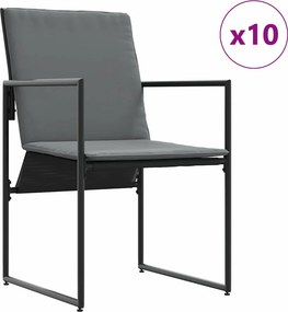 vidaXL Σέτ φαγητού για κήπο 11 pcs Μαύρο Ατσάλι