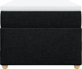 vidaXL Κρεβάτι Boxspring με Στρώμα Μαύρο 80 x 200 εκ. Υφασμάτινο