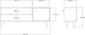 Έπιπλο Τηλεόρασης Atlantic Πεύκο FATROFO 120x29x50