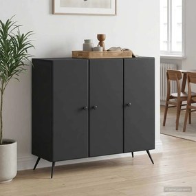 vidaXL Πλαϊνό γραφείο Μαύρο 89 x 34,5 x 80 εκ Επεξεργασμένο Ξύλο
