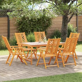 vidaXL Σέτ φαγητού για κήπο 7 pcs Καφέ 150 x 90 x 74 cm