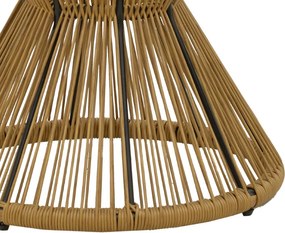 Τραπέζι Mabil pakoworld rattan φυσικό-γυαλί Φ50x55εκ
