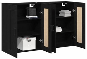 vidaXL Ντουλάπα τοίχου Επιτοίχιο 2 pcs Μαύρη δρυς 160 x 34 x 90 εκ