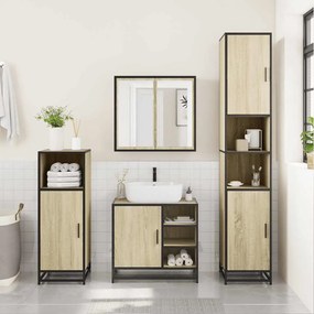 vidaXL Ντουλάπι Νιπτήρα Μπάνιου Sonoma Δρυς 65 x 33 x 60 εκ. από Τεχνητό Ξύλο