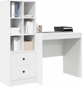 vidaXL Γραφείο με συρτάρι 2 pcs Λευκό