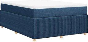vidaXL Κρεβάτι Boxspring με Στρώμα Μπλε 140x200 εκ. Υφασμάτινο