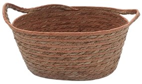 Καλάθι Οβάλ 00.06.61244 34x27x16,5-19cm Ψάθινο Natural-Terracotta Mat