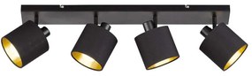 Φωτιστικό Οροφής - Σποτ Tommy R80334079 4xE14 28W 70x19cm Black Mat RL Lighting Metal, Fabric