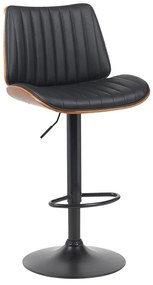 Σκαμπό μπαρ Amani pakoworld περιστρεφόμενο μαύρο pu-μαύρη βάση 50.5x54x87.5-107.5εκ