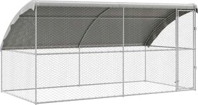 VidaXL Κλουβί Σκύλου 2 τμχ. Ασημί 4 x 2 x 2 m Γαλβανισμένος χάλυβας