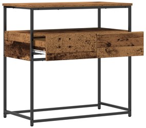 vidaXL Τραπέζι κονσόλας Παλιό Ξύλο 75x40x75 εκ. Συνθετικό Ξύλο και Χάλυβας