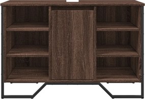 vidaXL Ντουλάπι Νιπτήρα Μπάνιου Καφέ Δρυς 91x35x60 εκ. Επεξ. Ξύλο