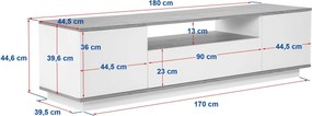Έπιπλο Τηλεόρασης Λευκό / Atlantic Πεύκο RENIPRO 180x44.5x44.6