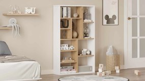 Βιβλιοθήκη Φυσικό / Λευκό FINIL 75x22x123.6