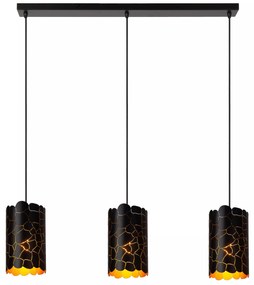 Φωτιστικό Κρεμαστό Lucide 21434-03-30 ALMELO Μαύρο Ματ (Black Mat)|Χρυσό Χρώμα (Gold Coloured)