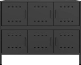 vidaXL Ντουλάπι Μαύρο 100,5x39x79 εκ. από Χάλυβα