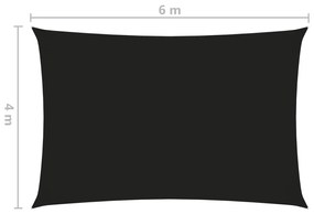 Πανί Σκίασης Ορθογώνιο Μαύρο 4 x 6 μ. από Ύφασμα Oxford - Μαύρο