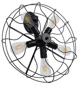 Απλίκα Φωτιστικό Τοίχου Μαύρο Φ46 GloboStar FAN 01163-1163-Μαύρο 01163