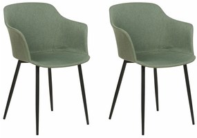 Καρέκλα Berwyn 1769, Μαύρο, Πράσινο, 82x59x45cm, 6 kg, Ταπισερί, Μεταλλικά, Μπράτσα, Μερικώς συναρμολογημένο | Epipla1.gr