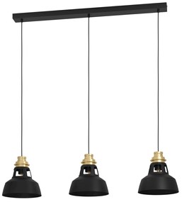 Φωτιστικό Κρεμαστό Eglo 390231 ESPINARDO Μαύρο Ματ (Black Mat)|Χρυσό Χρώμα (Gold Coloured)