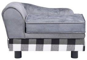 Καναπές - Κρεβάτι Σκύλου Γκρι 57 x 34 x 36 εκ. Βελουτέ - Γκρι