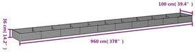 Ζαρντινιέρα 960 x 100 x 36 εκ. από Ατσάλι Σκληρυθέν στον Αέρα - Καφέ