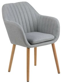 Καρέκλα Oakland 338, Ανοιχτό γκρι, 83x57x61cm, 8 kg, Ταπισερί, Ξύλινα, Μπράτσα | Epipla1.gr