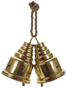 Χριστουγεννιάτικο Κρεμαστό Διακοσμητικό 2 Καμπάνες Χρυσό 22cm