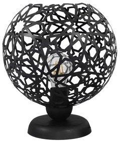 Φωτιστικό Επιτραπέζιο 09-0113 TL-07 Tunis Ε27 H28XΦ25cm Black Heronia Metal