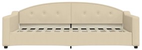 vidaXL Καναπές Κρεβάτι με Στρώμα Κρεμ 90 x 200 εκ. Υφασμάτινο