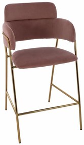 Σκαμπό Bar Μεσαίου Ύψους Kelso HM8735.02 54x58x95cm Apple Velvet, Metal