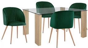 ΣΕΤ ΤΡΑΠΕΖΑΡΙΑ 5ΤΜΧ ΜΕ ΤΡΑΠΕΖΙ MORGAN 140Χ80X75 & ΠΟΛΥΘΡΟΝΕΣ LEAH ΚΥΠΑΡΡΙΣΙ HM11411