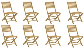 vidaXL Καρέκλες Κήπου Πτυσσόμενες 8 τεμ 48,5x61,5x87 εκ. Μασίφ Ακακία